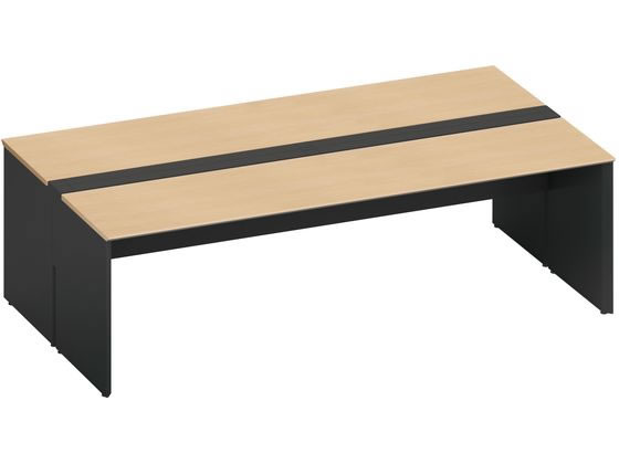 コクヨ WV+基本 開閉式配線両面2400×1400 ナチュラル ブラックの通販はテーブル（応接・会議・ロビー）