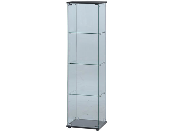 不二貿易 ガラスコレクションケース クリア 4段 ブラック 98880の通販は