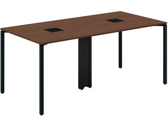 コクヨ ワークフィット カウンター両面 W2400D1200 ブラウン×黒脚アジャスタの通販は