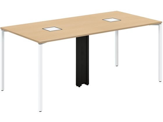 コクヨ ワークフィット カウンター両面 W2400D1200 オーク×白脚 アジャスターの通販は