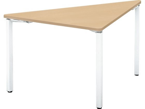 コクヨ ワークフィット 三角形 W1400D700 オーク×白脚 アジャスターの通販は