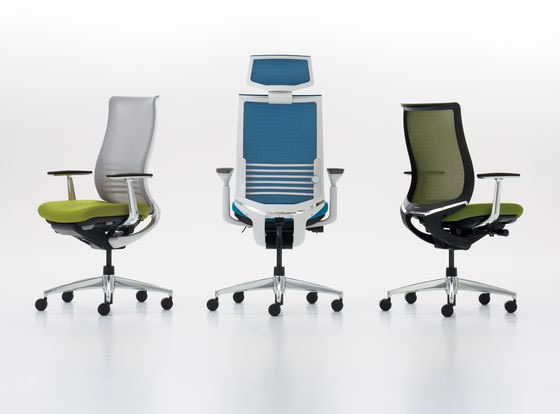 コクヨ ベゼル ヘッドレスト付 アルミ肘 アルミ脚 ターコイズ Wキャスターの通販は