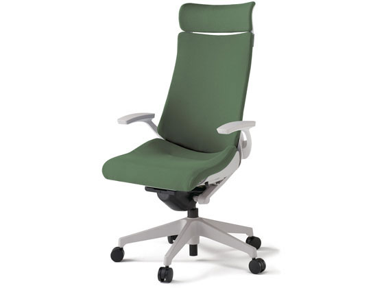 イトーキ アクトチェア 布張EXハイ 本体灰樹脂脚LS付 固定肘グリーンの通販は 120,672円