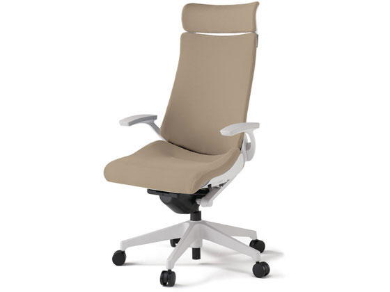 イトーキ アクトチェア EXハイバック 布張 ランバー無 固定肘 アルミ脚 ウレタンキャスター ハンガー付 灰×アイビーグリーン 1脚（メーカー直送） イトーキ アクトチェア EXハイバック 布張 ランバー付 固定肘 アルミ脚