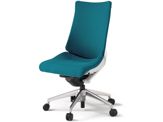 イトーキ アクトチェア 布張ハイ 本体白アルミ脚 肘無ブルーの通販は 88,332円