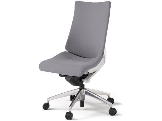 イトーキ アクトチェア 布張ハイ 本体白アルミ脚 肘無LTグレーの通販は