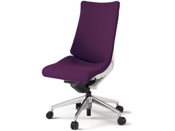 イトーキ アクトチェア 布張ハイ 本体白アルミ脚 肘無パープルの通販は