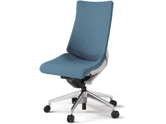 イトーキ アクトチェア 布張ハイ 本体灰アルミ脚 肘無ダックブルーの通販は 55,715円