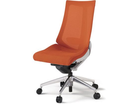 イトーキ アクトチェア メッシュハイ 本体灰アルミ脚LS付 肘無オレンジの通販は 56,206円