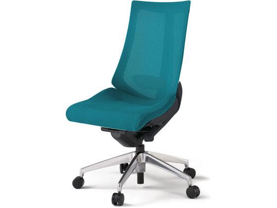 イトーキ アクトチェア メッシュハイ 本体黒アルミ脚LS付 肘無ブルーの通販は 56,206円