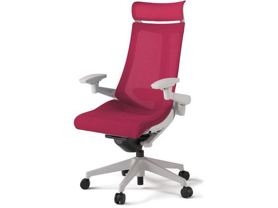 イトーキ アクトチェア メッシュEXハイ 本体灰樹脂脚LS付 可動肘レッドの通販は