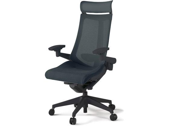 イトーキ アクトチェア メッシュEXハイ 本体黒樹脂脚LS付 可動肘オフBKの通販は