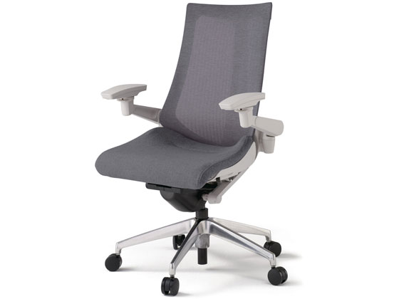 イトーキ アクトチェア メッシュハイ 本体灰アルミ脚 可動肘Dグレーの通販は 69,240円