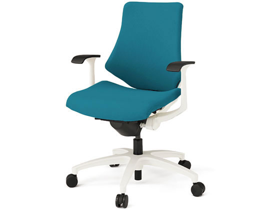 イトーキ エフチェア ローバック 布張り 可動肘 ナイロンキャスター 白ベース 白脚 プラムパープル 1脚（メーカー直送） まとめ買い 5%オフクーポンオフィスチェア 布張り エフチェア ローバック 可動肘 樹脂脚 W9 イトーキ | イトーキオンラインショップ