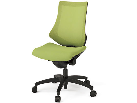 イトーキ エフチェア メッシュ ハイバック 肘無 本体黒 モスグリーンの通販は