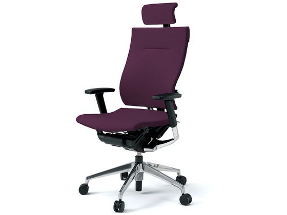 イトーキ スピーナチェア クロス ヘッド付 本体アルミ 可動肘 パープルの通販は