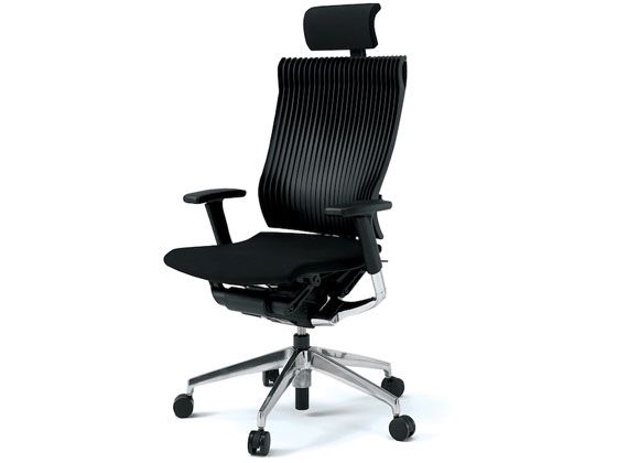 イトーキ スピーナチェア エラストマー ヘッド付 本体アルミ 可動肘 ブラックの通販は 107,829円