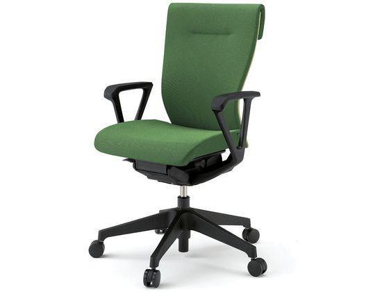 イトーキ コセールチェア ハイバック 樹脂脚 ループ肘アイビーGR背裏ミルキーWHの通販は