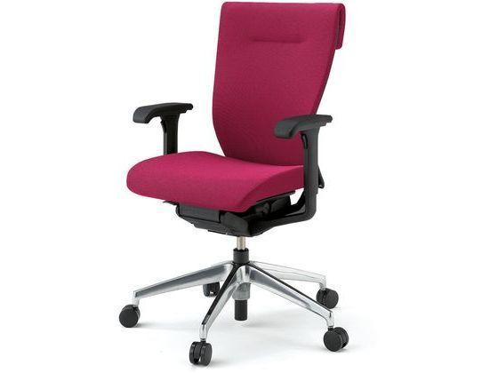 イトーキ コセールチェア ハイバック アルミ脚 可動肘レッド 背裏オフブラックの通販は 64,839円