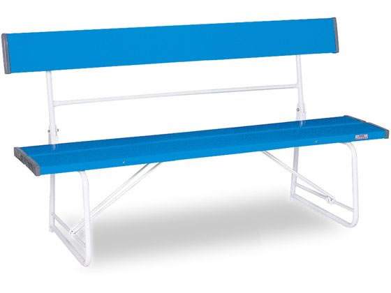 テラモト 折りたたみベンチ 背付き1500 青 BC3000153の通販は 25,430円