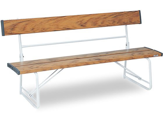 テラモト 折りたたみベンチ 背付き1500 木調 BC3000159の通販は 25,430円