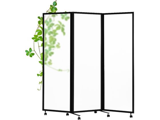 Netforce 三連折畳みパーテーション W1800 ポリカー半透明ブラックの通販は