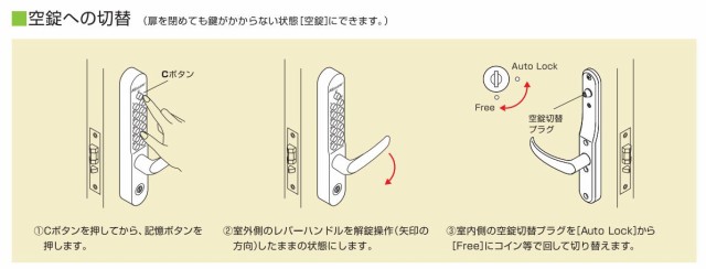 NAGASAWA キーレックス800 自動施錠 レバータイプ シルバー 22823 - 6