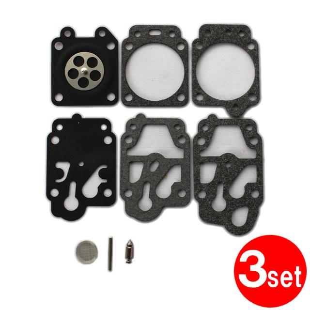 3セット ワルボロ WYKキャブレターリペアキット K13-WYK 社外品 【刈払機・草刈機・ブロワーなどに】
