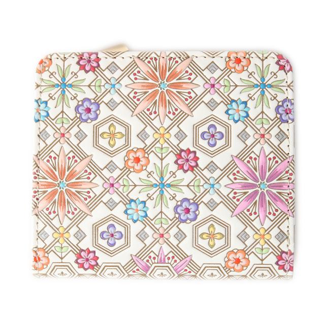 浅草文庫 財布 レディース 二つ折り 本革 日本製 L字ファスナー サイフ 花菱 江戸小紋 2つ折り ミニ財布 友禅染 浅草 文庫革 レザー 牛革の通販はau Pay マーケット ファー 本革製品専門店 エルベート