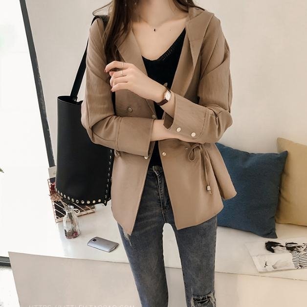 トレンチコート レディース 春 スプリングコート 春新作 ライトアウター 40代 とろみ ブラック カーキホワイト ベージュ ショート丈 フーの通販はau Pay マーケット Like Home