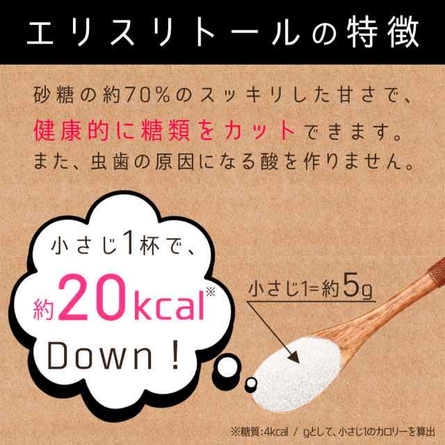 エリスリトール 850g カロリーゼロ 糖類ゼロ ダイエット ダイエット食品 糖質制限 ロカボ 砂糖の代わりに使うだけ ゼロカロリー 天然甘味の通販はau Pay マーケット クレインフーズ