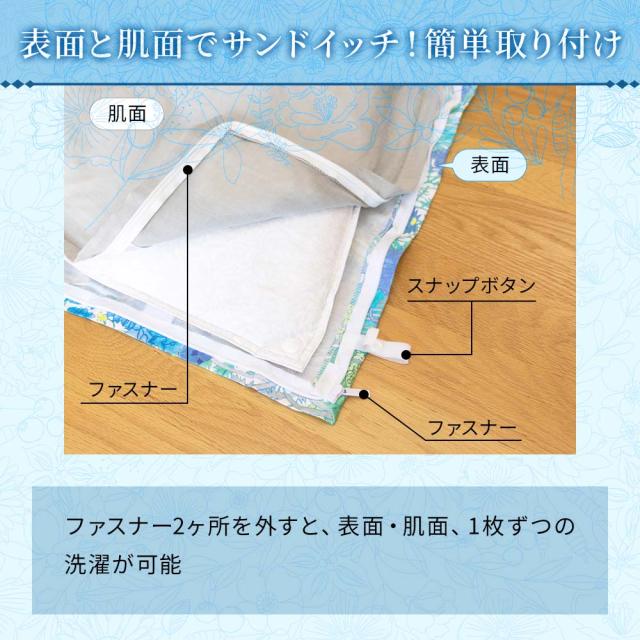 360度全開ファスナー掛ふとんカバー リムーバ 表面・肌面セット_6
