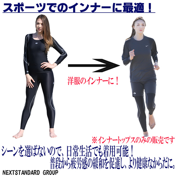 スポーツインナー レディース 長袖 吸汗速乾 着圧インナー ストレッチ コンプレッションインの通販はau Pay マーケット 水着屋safs