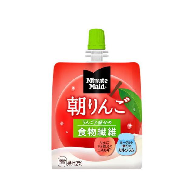 ミニッツメイド朝リンゴ 180gパウチ ゼリー 送料無料 合計 48 本（24本×2ケース）朝食 りんご リンゴ おいしい 袋 ゼリー ダイエット 4902102084727