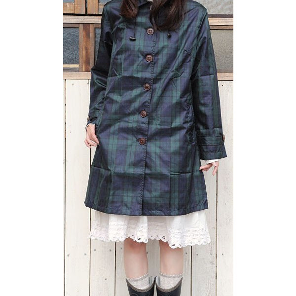 送料無料 レインコート レディース メンズ デイリースタイル ネイビー グリーン おしゃれなチェック柄 レインウェア 雨 合羽 I1raincoatの通販はau Pay マーケット パンダファミリー