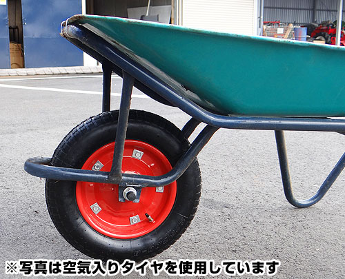 ミナト 一輪車用 ノーパンクタイヤ MW-13x3.25N 4本セット (シルバー/13インチ/替えシャフト付き)_1
