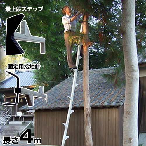 アルミ製 枝打ち梯子 FK-4 (2段継/最大重量100kg/長さ4m)の通販はau