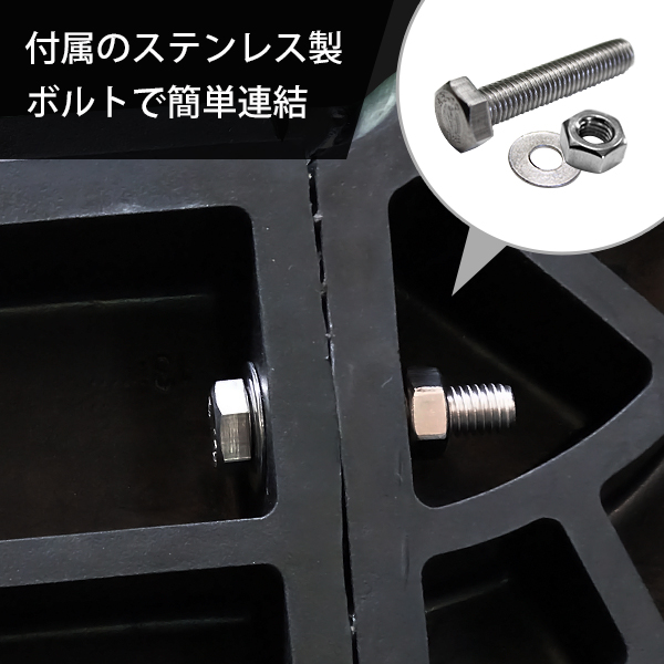 段差プレート 10cm段差用 高品質天然ゴム使用 幅 60cm ストレート3個＋コーナー2個セット [段差解消スロープ 段差スロープ 段差 ステップ]_7