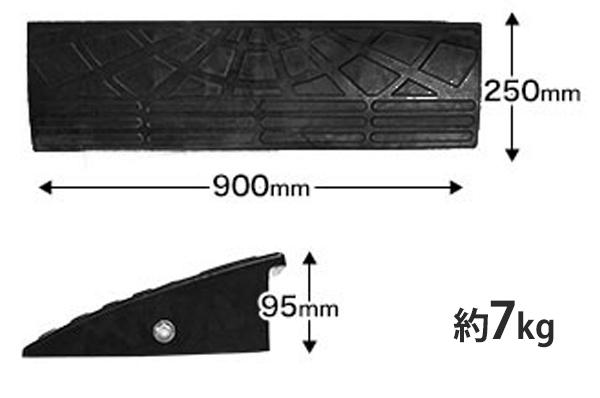 段差プレート 10cm段差用 高品質天然ゴム使用 幅90cm ストレート2個＋