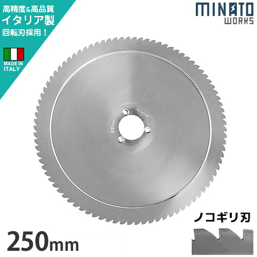 ミナト PMS-250G／PMS-250F用 回転刃 ノコギリ刃 250mm (高品質イタリア製)