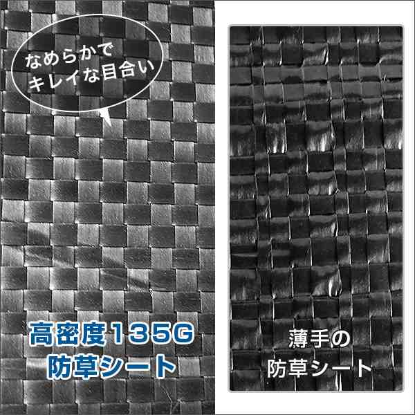 高密度135G 防草シート 1.5m×50m ブラック (抗菌剤＋UV剤入り／厚手・高耐久4-6年)の通販はau PAY マーケット - ミナトワークス