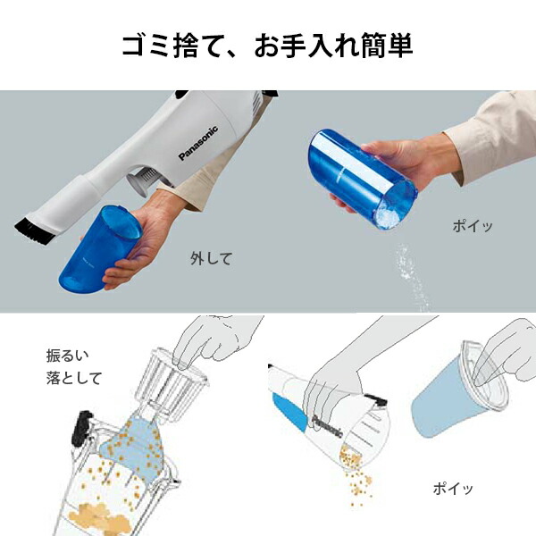 パナソニック 工事用 充電サイクロン式 クリーナー 18V 5.0Ah 電池セット 白 EZ37A5LJ1G-W