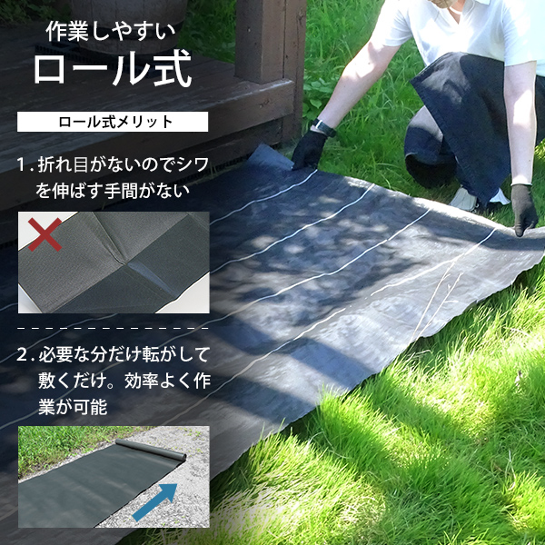 高密度135G 防草シート ロール式 1m×100m ブラック (抗菌剤＋UV