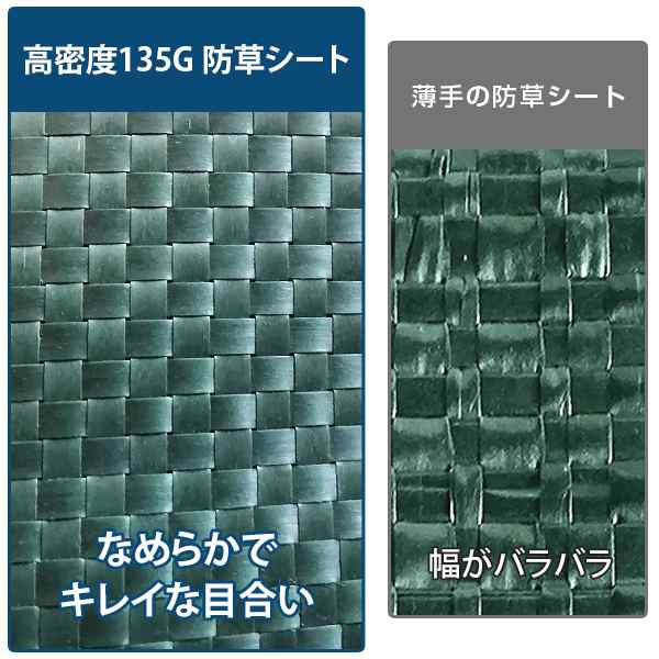 高密度135G 防草シート 1m×50m モスグリーン (抗菌剤＋UV剤入り／厚手・高耐久4-6年)の通販はau PAY マーケット  ミナトワークス au PAY マーケット－通販サイト