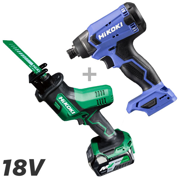 【台数限定特価】HiKOKI 18Vセーバソー CR18DA(XPZ) + 18Vインパクトドライバ FWH18DA セット