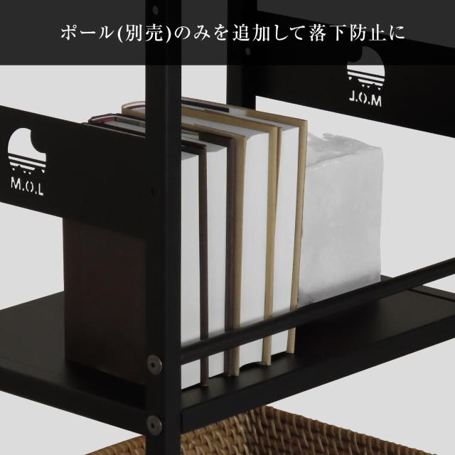 M.O.L 日本製 1.6mm極厚鉄板 アイアンシェルフ 3段／幅42cm／奥行30cm