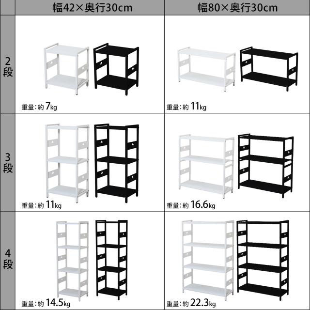 M.O.L 日本製 1.6mm極厚鉄板 アイアンシェルフ 3段／幅42cm／奥行30cm