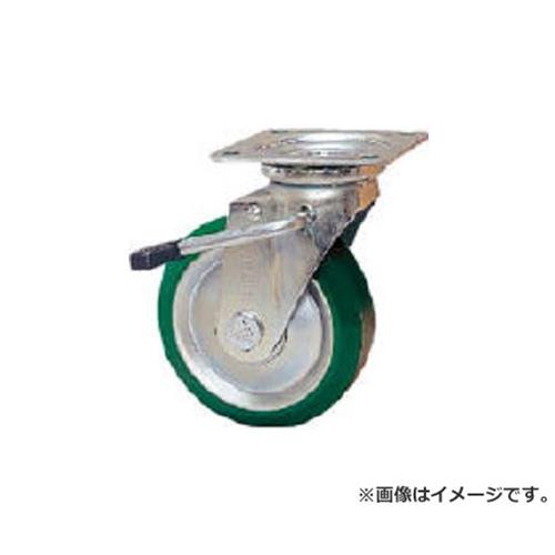 シシク スタンダードプレスキャスター ウレタン車輪 自在ストッパー付 130径 UWJB130 [r20][s9-020]