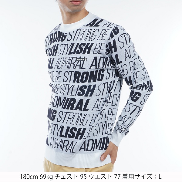 アドミラル ゴルフ メンズ ランニングロゴジャガード クルーネックセーター ADMIRAL ADMA362 2023年秋冬モデル_2
