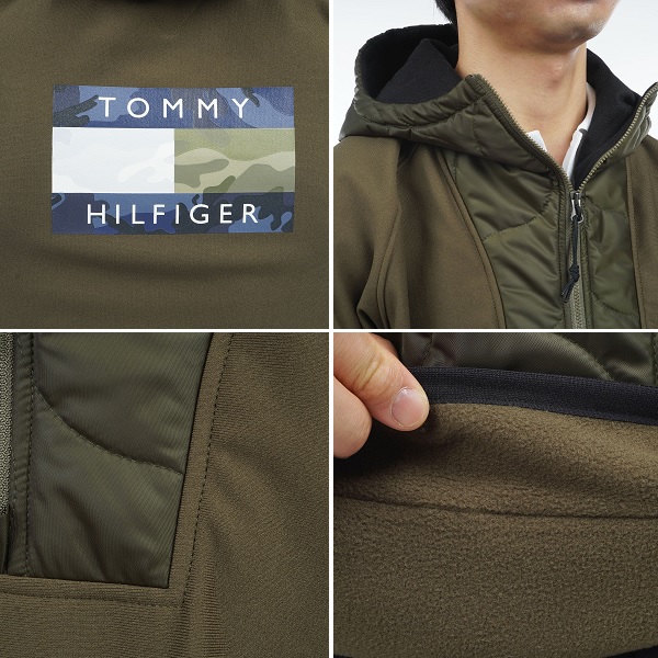 トミーヒルフィガー ゴルフ メンズハイブリッド ハーフジップフーディー TOMMY HILFIGER GOLF THMA368 2023年秋冬モデル_9